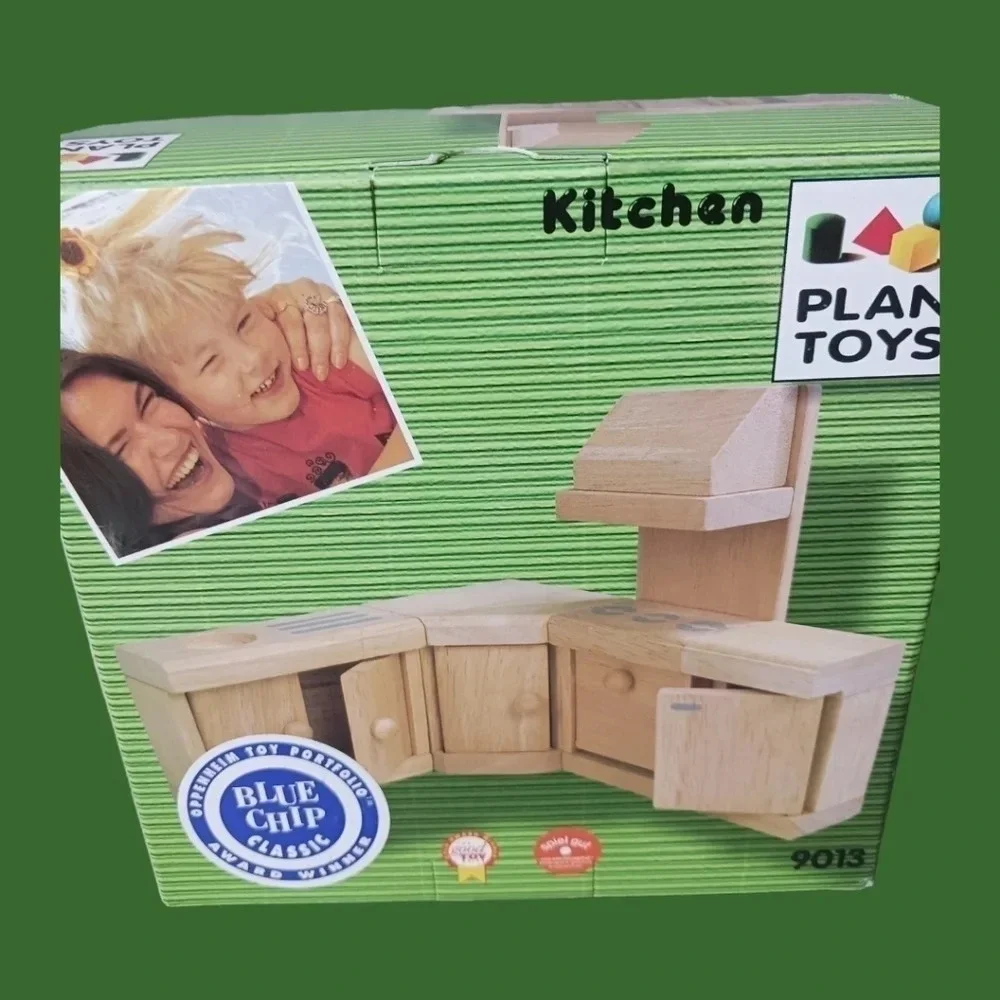 Plan toys miniature dollhouse furniture wood kitchen set